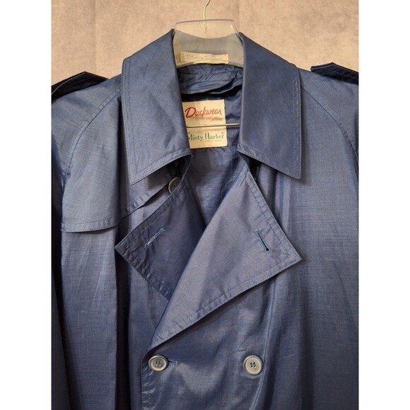 Vintage 90s Misty Harbor Duckwear Lightweight Rain Coat Trench Coat Womens XL/1X - Picture 10 of 16